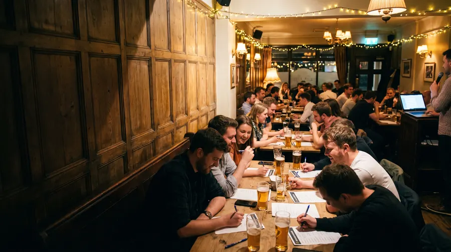 A pub quiz night in full swing